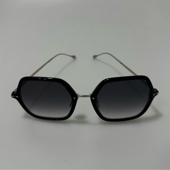 Isabel Marant 55MM Square Sunglasses Silver Black - Picture 2 of 7
